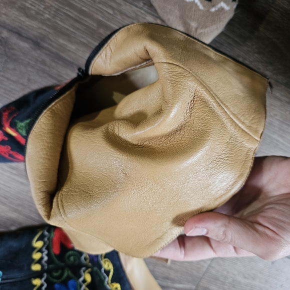 Colorful Rainbow Embroidered Maximalist Funky Gnarly Kitten Heel Boots - Picture 9 of 9